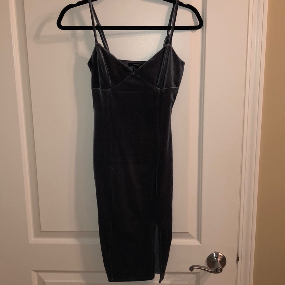 Grey velour dress